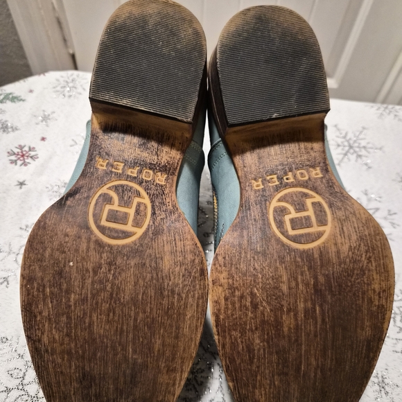 Roper - Blue and Brown Leather Ankle Boots - Picture 7 of 8